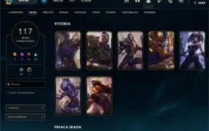 Conta LOL (season 2) com skins/vitoriosas e ícones raros