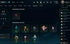 Conta League of Legends 403 SKINS / Prata 2 ( SOLO ) ; Ouro