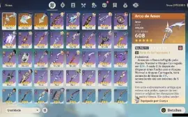 Genshin Impact - Ar56 , 11 Personagens T5 E 3 Armas T5 + Bis