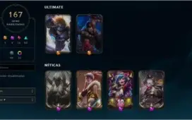 Conta de lol Platina 1 com 167 skins
