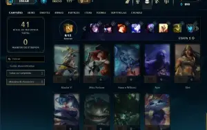 Diamante 4 com 35 Champs e 3 Skins