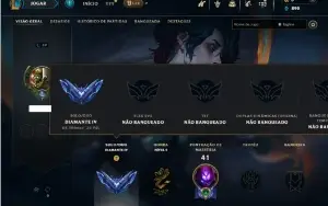 Diamante 4 com 35 Champs e 3 Skins