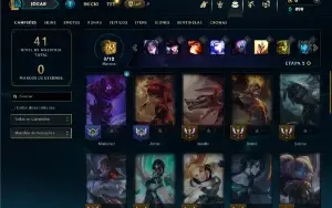Diamante 4 com 35 Champs e 3 Skins