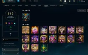 Vendo conta League Of Legends lvl 668 592 skins