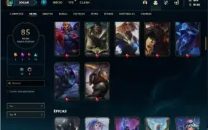 Conta ouro 4 com 96 Champs e 85 Skins + 1 Prestigio