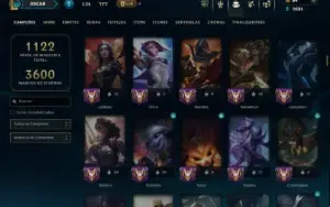 Mestre com TODOS os Champs e 327 Skins ( Nivel 754 )