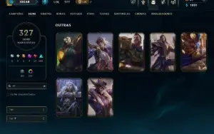 Mestre com TODOS os Champs e 327 Skins ( Nivel 754 )