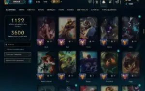Mestre com TODOS os Champs e 327 Skins ( Nivel 754 )