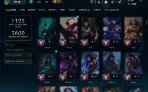 Mestre com TODOS os Champs e 327 Skins ( Nivel 754 )