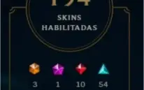 conta league of legends, diamante 2, 194 skin barato
