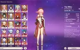 Genshin Impact AR60 Yae Miko Itto C1 Zhongli e outros 5*