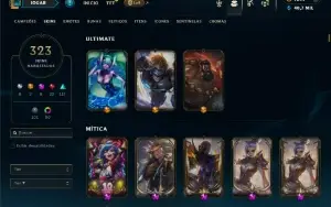 Diamante 4 com TODOS os champs e 323 Skins + 6 Prestigios