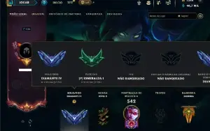 Diamante 4 com TODOS os champs e 323 Skins + 6 Prestigios