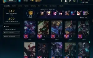 Diamante 4 com TODOS os champs e 323 Skins + 6 Prestigios