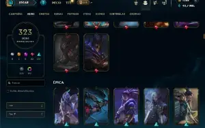 Diamante 4 com TODOS os champs e 323 Skins + 6 Prestigios