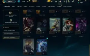 Unranked com 40 Champs e 9 Skins