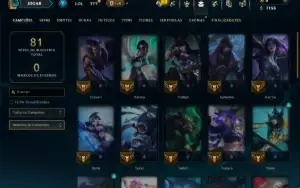 Unranked com 40 Champs e 9 Skins