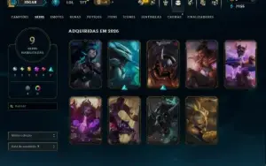 Unranked com 40 Champs e 9 Skins
