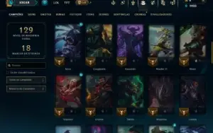 Unranked com 60 Champs e 22 Skins