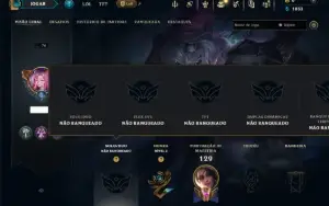 Unranked com 60 Champs e 22 Skins
