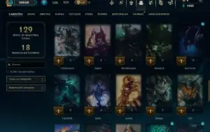 Unranked com 60 Champs e 22 Skins