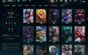 Conta ouro 4 com TODOS os champs e 158 Skins + 2 Prestigio