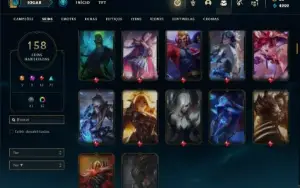 Conta ouro 4 com TODOS os champs e 158 Skins + 2 Prestigio
