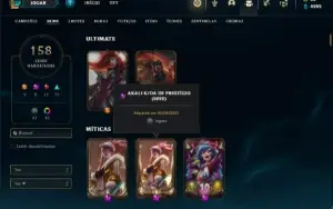 Conta ouro 4 com TODOS os champs e 158 Skins + 2 Prestigio