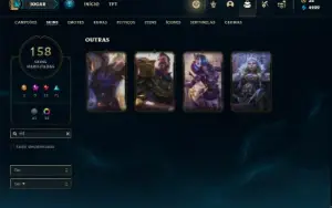 Conta ouro 4 com TODOS os champs e 158 Skins + 2 Prestigio