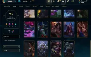 Platina 2 com 40 Champs e 25 Skins + 35 Espolios