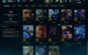 Platina 2 com 40 Champs e 25 Skins + 35 Espolios