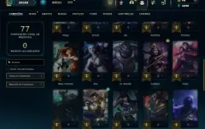 Platina 2 com 40 Champs e 25 Skins + 35 Espolios