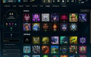 Ouro 3 com 45 Champs e 6 Skins + 3 Espolios