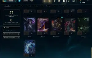 Ouro 3 com 45 Champs e 6 Skins + 3 Espolios