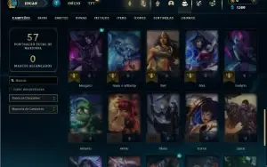 Ouro 3 com 45 Champs e 6 Skins + 3 Espolios