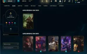 Ouro 3 com 45 Champs e 6 Skins + 3 Espolios