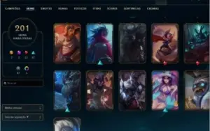 CONTA MESTRE TODOS CAMPEOES E 201 SKINS !