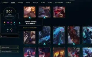 CONTA MESTRE TODOS CAMPEOES E 201 SKINS !