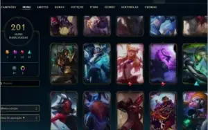 CONTA MESTRE TODOS CAMPEOES E 201 SKINS !