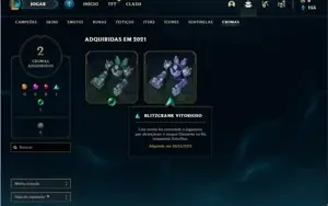 Conta ouro 2 (ex diamante) com 41 Champs e 12 Skins