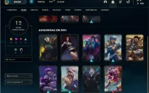 Conta ouro 2 (ex diamante) com 41 Champs e 12 Skins