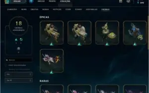 conta gold season 7 e 8, 146 skin, level 99