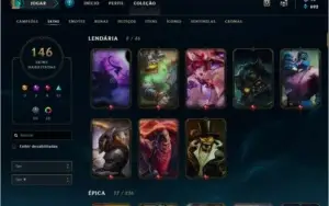 conta gold season 7 e 8, 146 skin, level 99