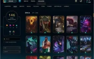 conta gold season 7 e 8, 146 skin, level 99