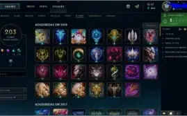 Conta League of Legends Borda platina 304 skins e all champs