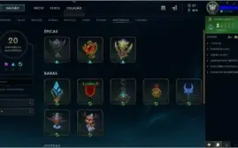 Conta League of Legends Borda platina 304 skins e all champs