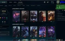 Conta League of Legends Borda platina 304 skins e all champs