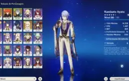 CONTA DE GENSHIN AR 44 COM AYATO, ALHAITHAM E 2 ARMAS 5*
