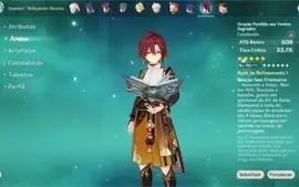 AR 56 com Nahida, Kazuha, Yelan, Kokomi, Ganyu c1 de Amos r2