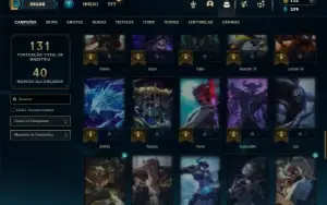 Platina 3 com 70 Champs e 29 Skins